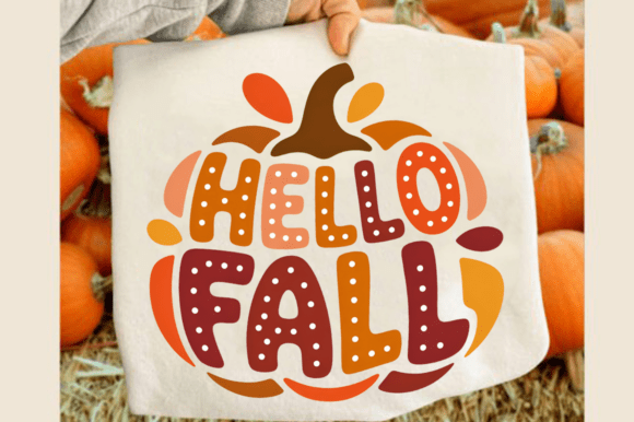 Autumn Hello Fall PNG Design for Graphics and Crafts
