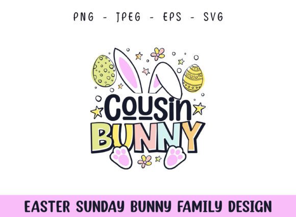 Charming Easter Sunday Cousin Bunny for Crafts & Graphics