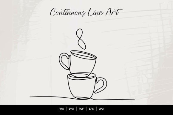 Coffee Cup Line Art: A Versatile Graphics Asset for Crafts and Publishing