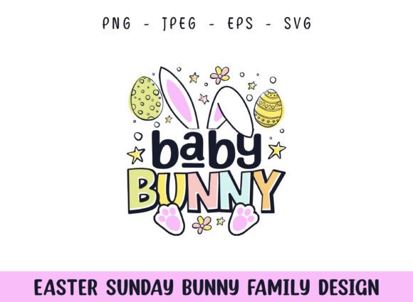 Easter Sunday Baby Cute Bunny SVG for Crafts & Graphics
