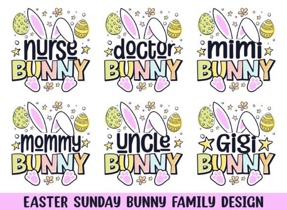 Easter Sunday Cute Bunny Family Graphics for Crafts