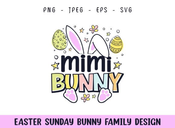 Easter Sunday Mimi Cute Bunny SVG for Graphics & Crafts