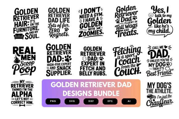 Golden Retriever Dad SVG Bundle: A Perfect Fit for Pet-Loving Crafts